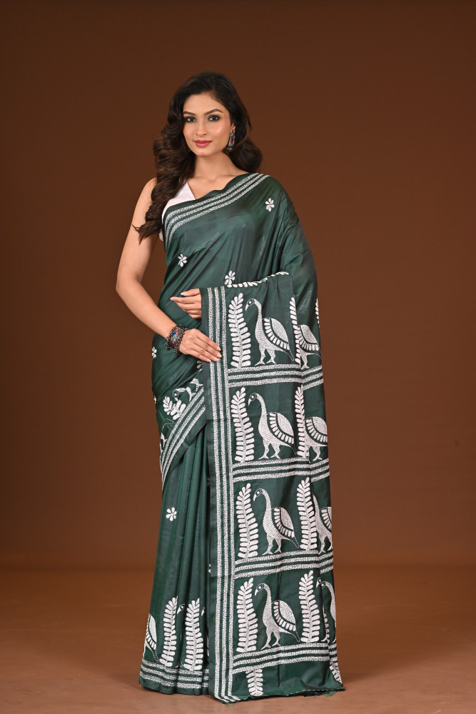 Image of BELENDED SILK KANTHA SAREE