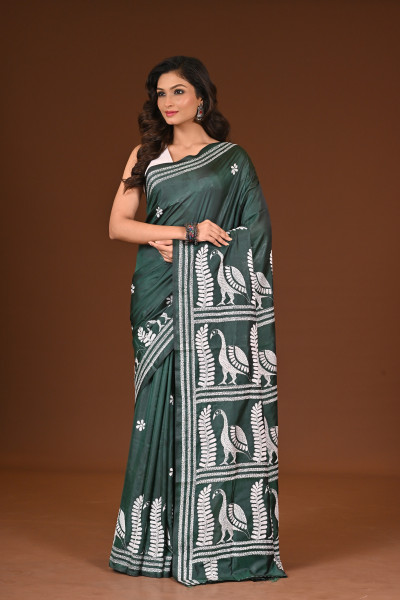 BELENDED SILK KANTHA SAREE