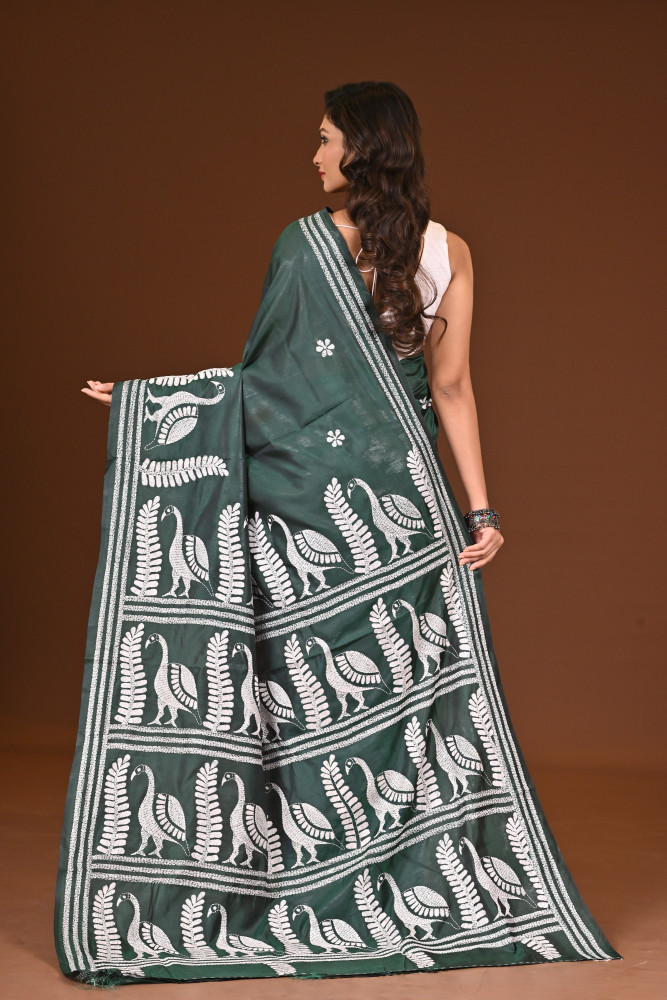 BELENDED SILK KANTHA SAREE