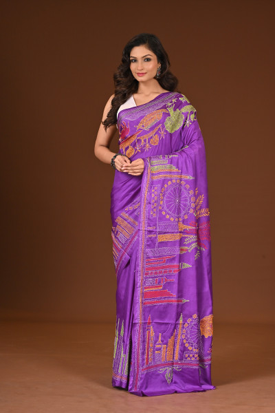 BELENDED SILK KANTHA SAREE