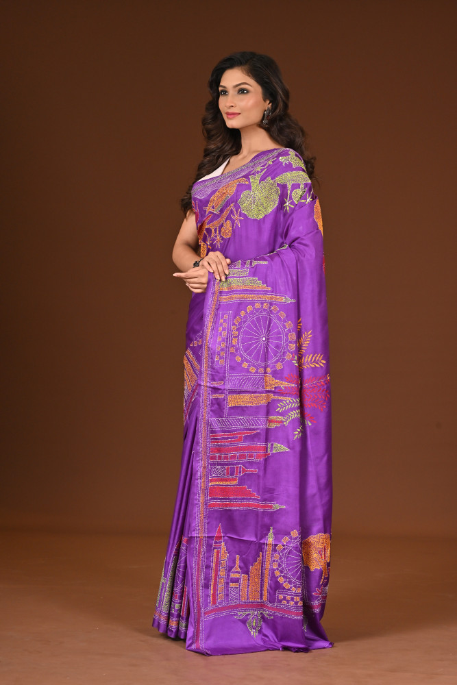 BELENDED SILK KANTHA SAREE