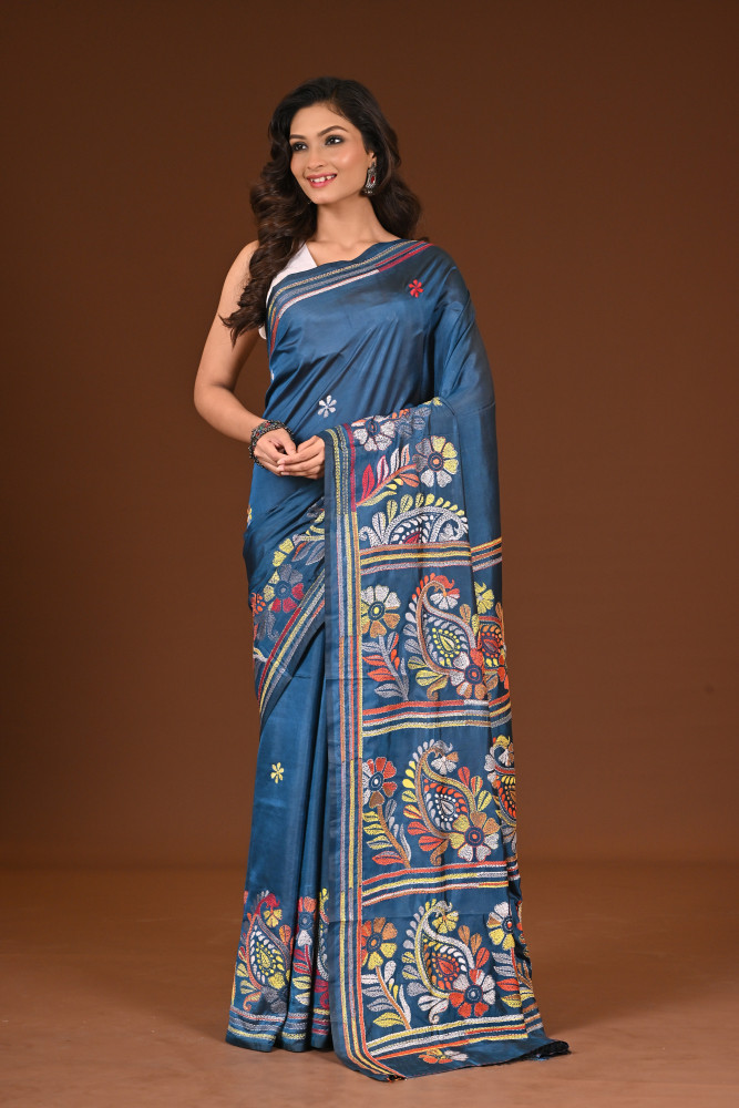 BELENDED SILK KANTHA SAREE