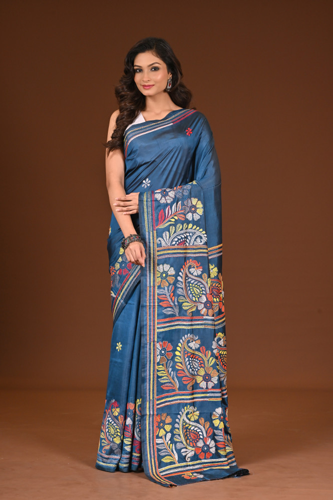 BELENDED SILK KANTHA SAREE