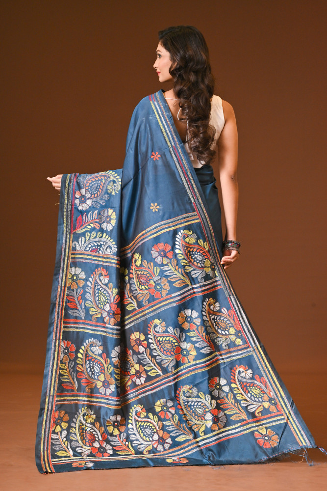BELENDED SILK KANTHA SAREE