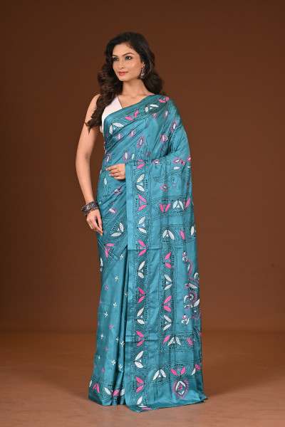 BELENDED SILK KANTHA SAREE