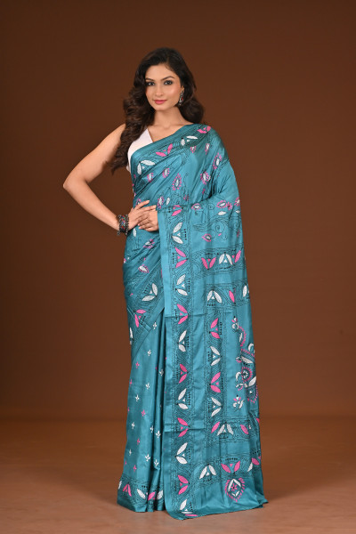 BELENDED SILK KANTHA SAREE