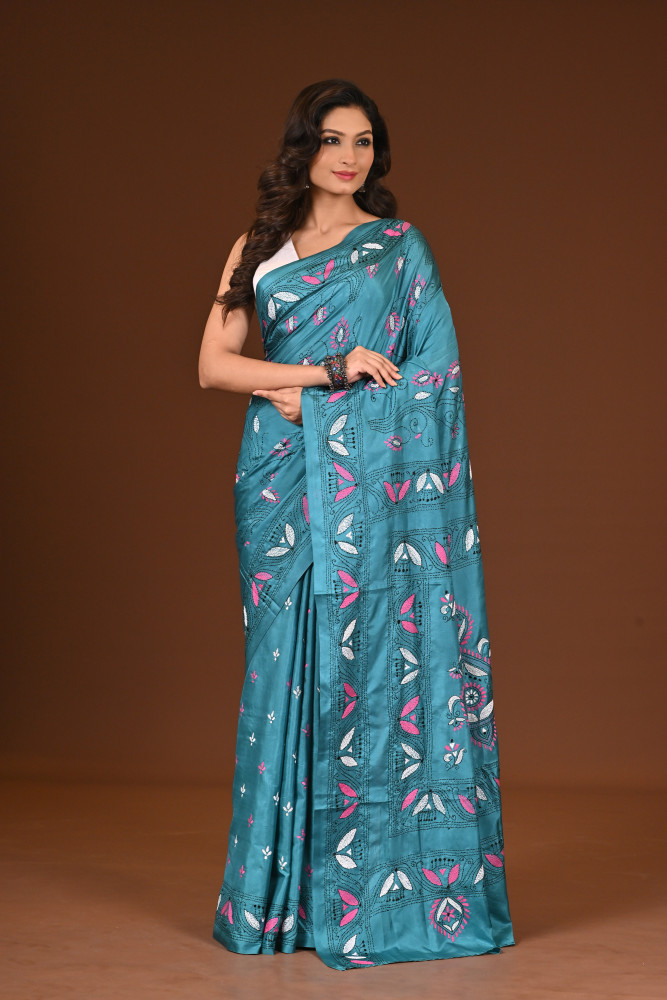 BELENDED SILK KANTHA SAREE