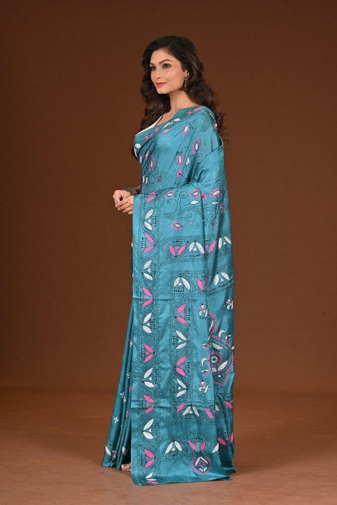 BELENDED SILK KANTHA SAREE