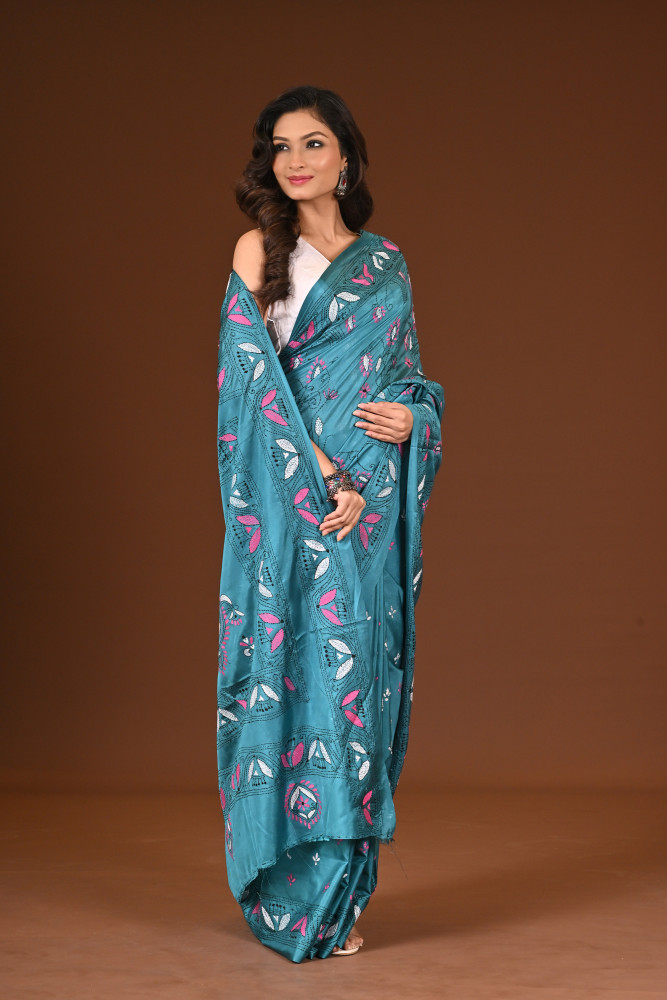 BELENDED SILK KANTHA SAREE