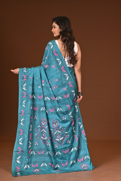 BELENDED SILK KANTHA SAREE