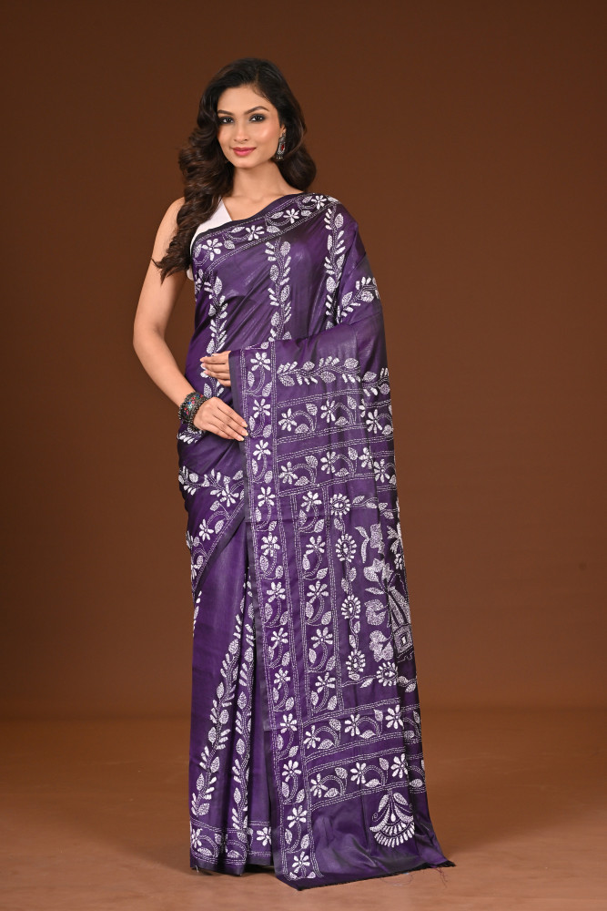 Image of BELENDED SILK KANTHA SAREE