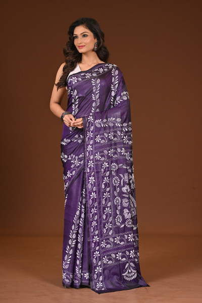 BELENDED SILK KANTHA SAREE