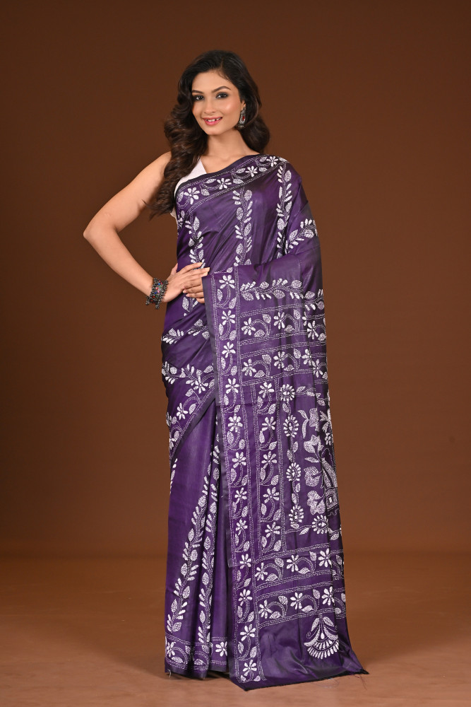 BELENDED SILK KANTHA SAREE