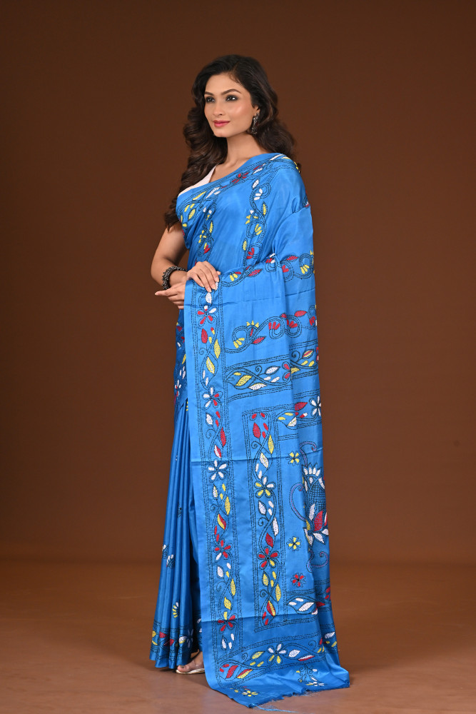 BELENDED SILK KANTHA SAREE