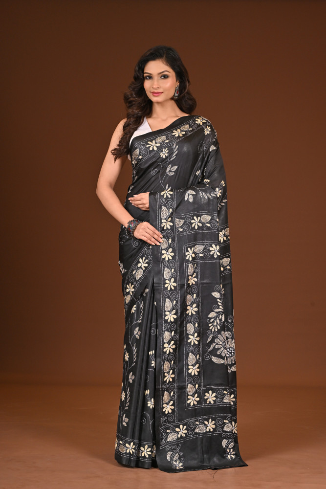 Image of BELENDED SILK KANTHA SAREE