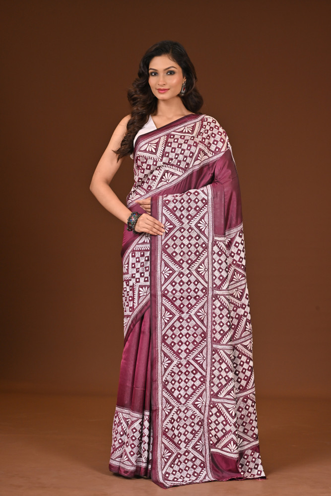 BELENDED SILK KANTHA SAREE