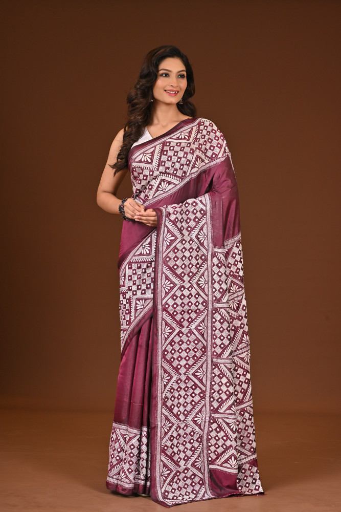 BELENDED SILK KANTHA SAREE