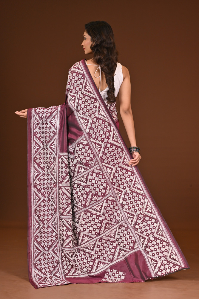 BELENDED SILK KANTHA SAREE