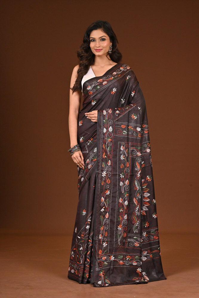 Image of BELENDED SILK KANTHA SAREE