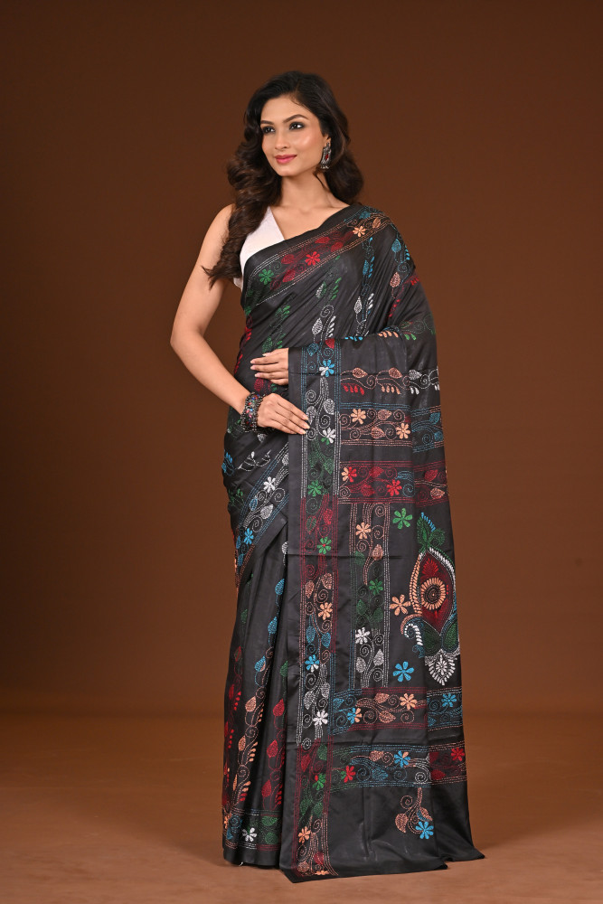 Image of BELENDED SILK KANTHA SAREE