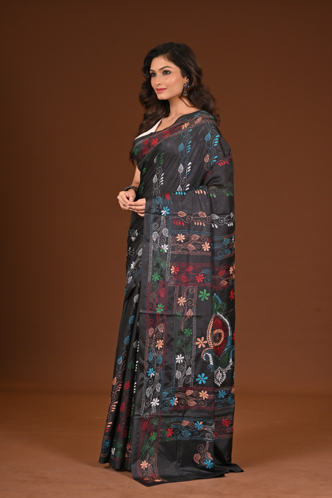 BELENDED SILK KANTHA SAREE