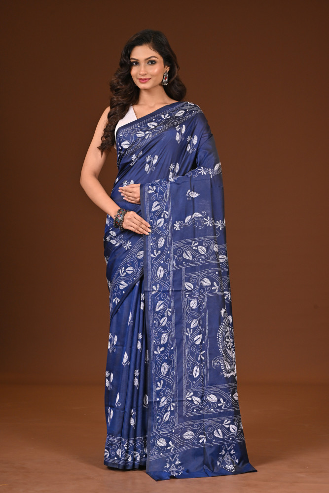 Image of BELENDED SILK KANTHA SAREE