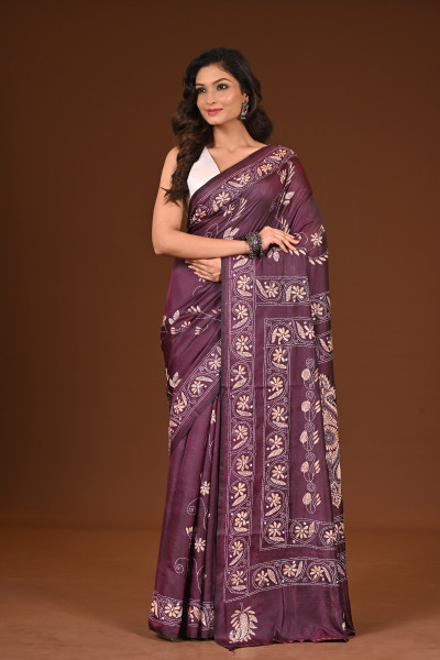 BELENDED SILK KANTHA SAREE