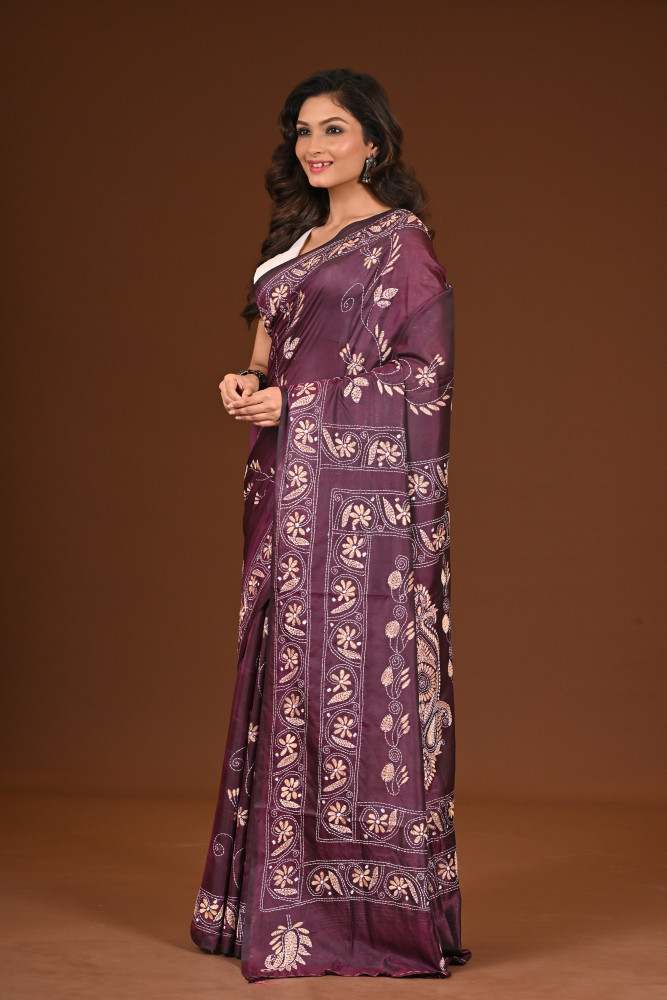 BELENDED SILK KANTHA SAREE