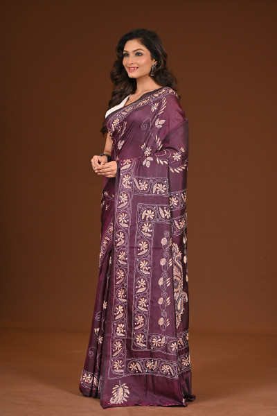 BELENDED SILK KANTHA SAREE