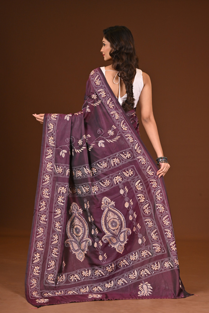 BELENDED SILK KANTHA SAREE