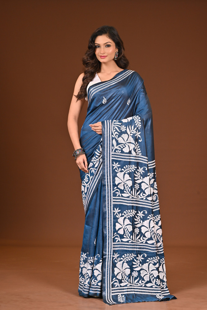 Image of BELENDED SILK KANTHA SAREE