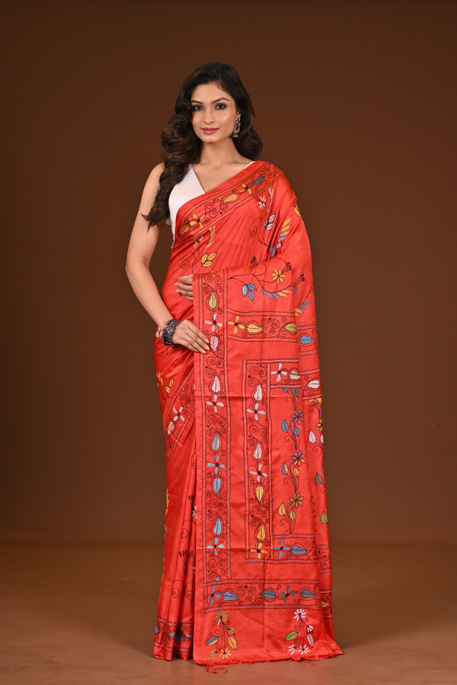 Image of BELENDED SILK KANTHA SAREE