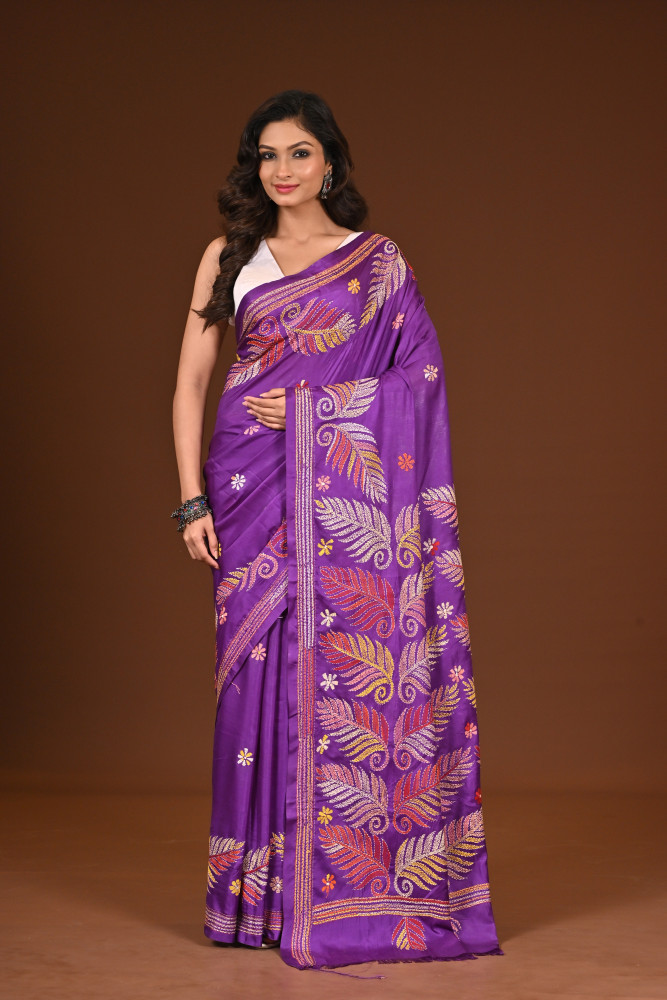 Image of BELENDED SILK KANTHA SAREE