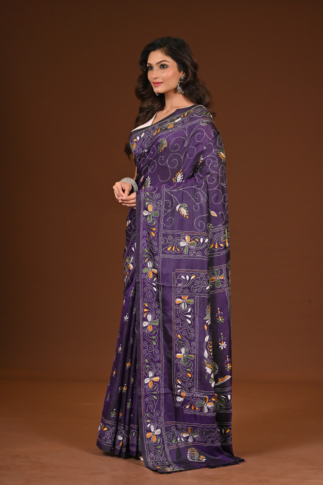 BELENDED SILK KANTHA SAREE