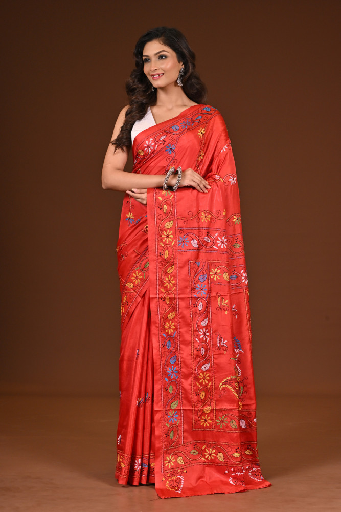 BELENDED SILK KANTHA SAREE