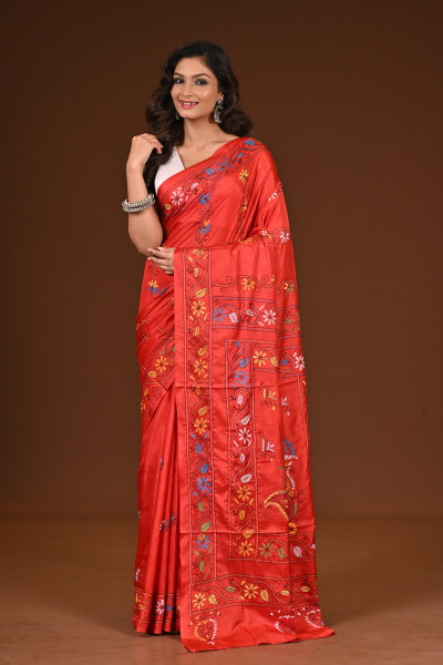BELENDED SILK KANTHA SAREE