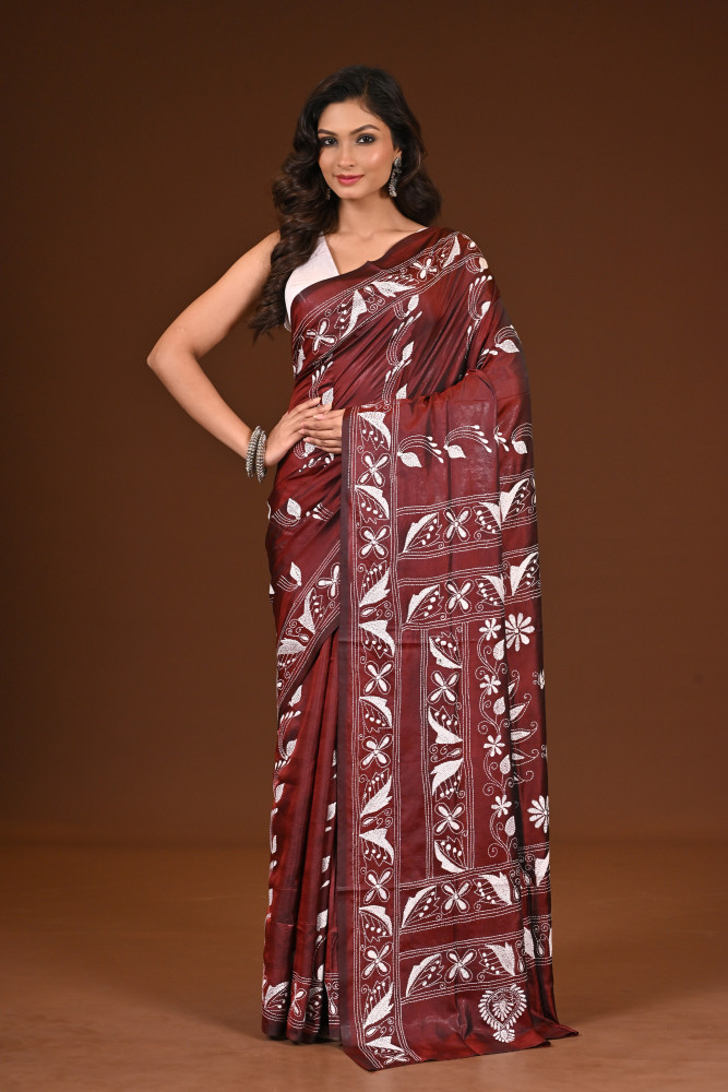 BELENDED SILK KANTHA SAREE