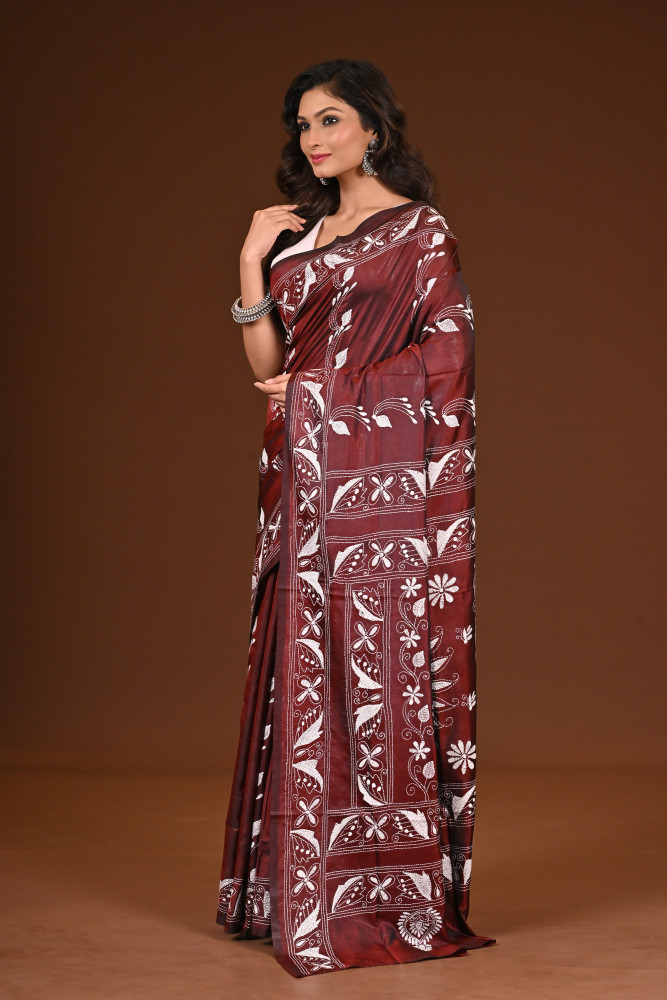 BELENDED SILK KANTHA SAREE
