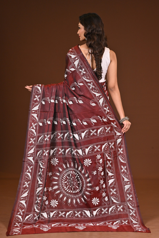 BELENDED SILK KANTHA SAREE