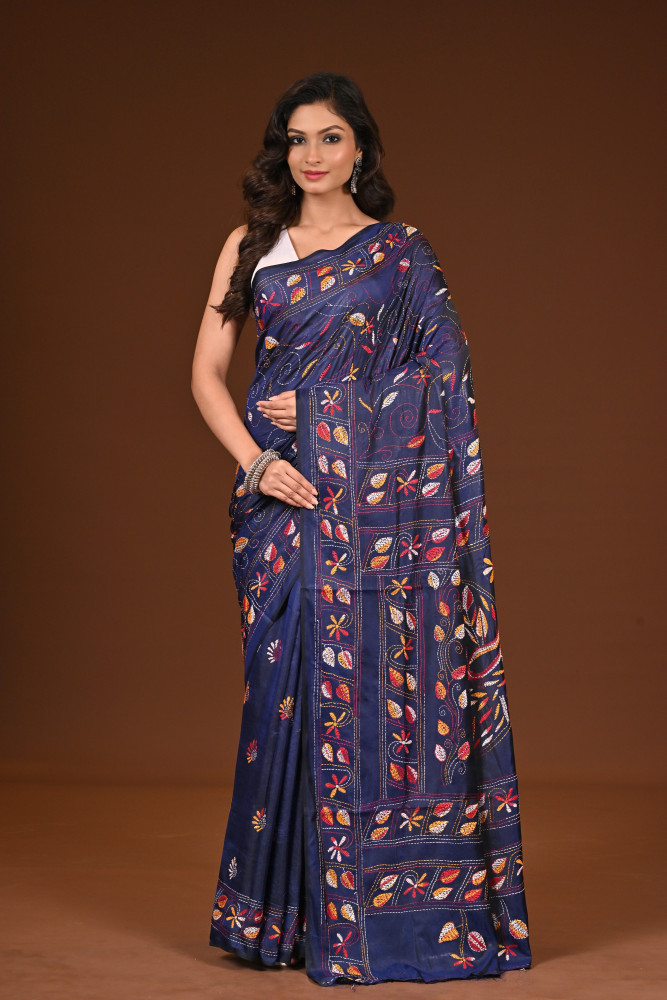 Image of BELENDED SILK KANTHA SAREE