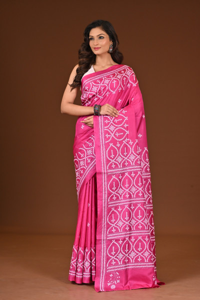 PURE SILK KANTHA SAREE
