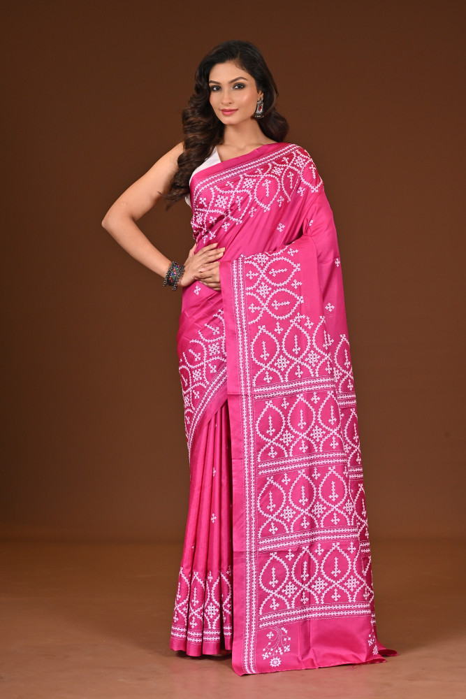 PURE SILK KANTHA SAREE