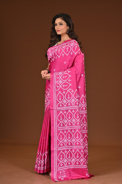 PURE SILK KANTHA SAREE