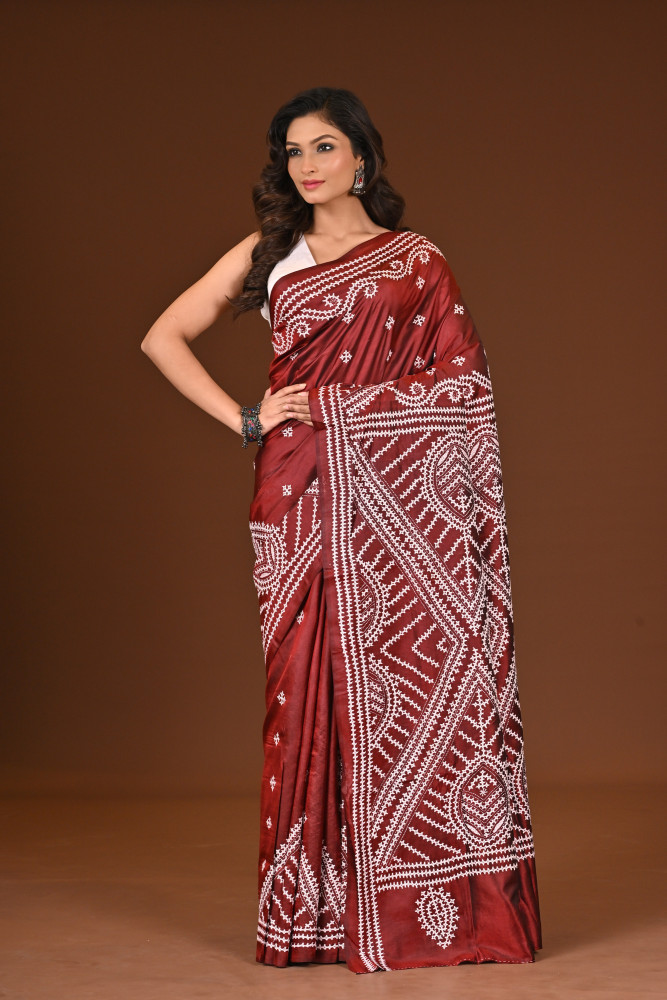 PURE SILK KANTHA SAREE