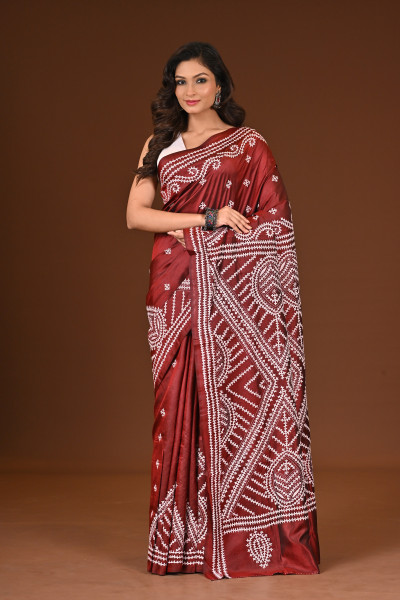 PURE SILK KANTHA SAREE