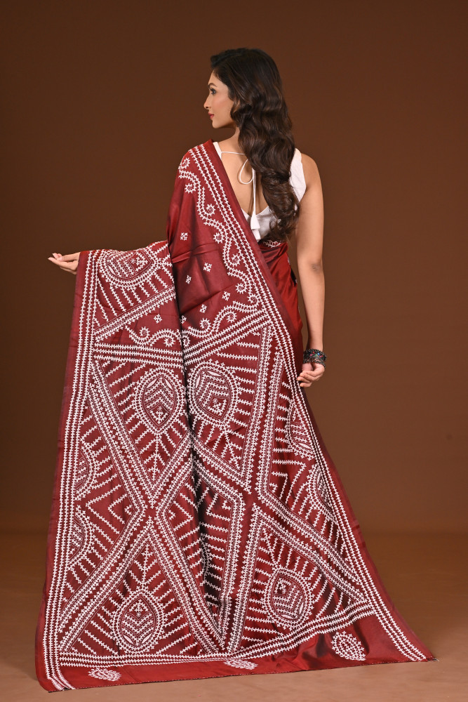 PURE SILK KANTHA SAREE