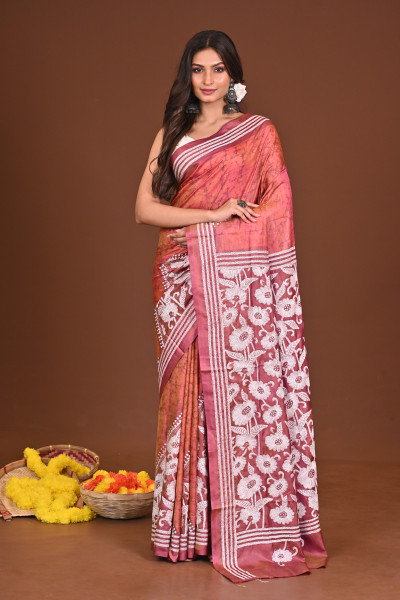 RANGAMRITTIKA BLENDED SILK KANTHA SAREE