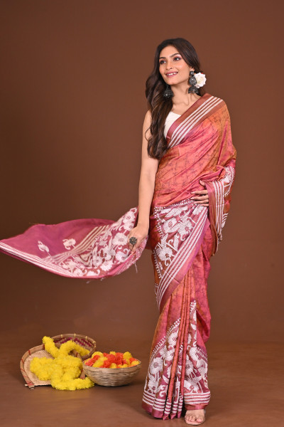 RANGAMRITTIKA BLENDED SILK KANTHA SAREE