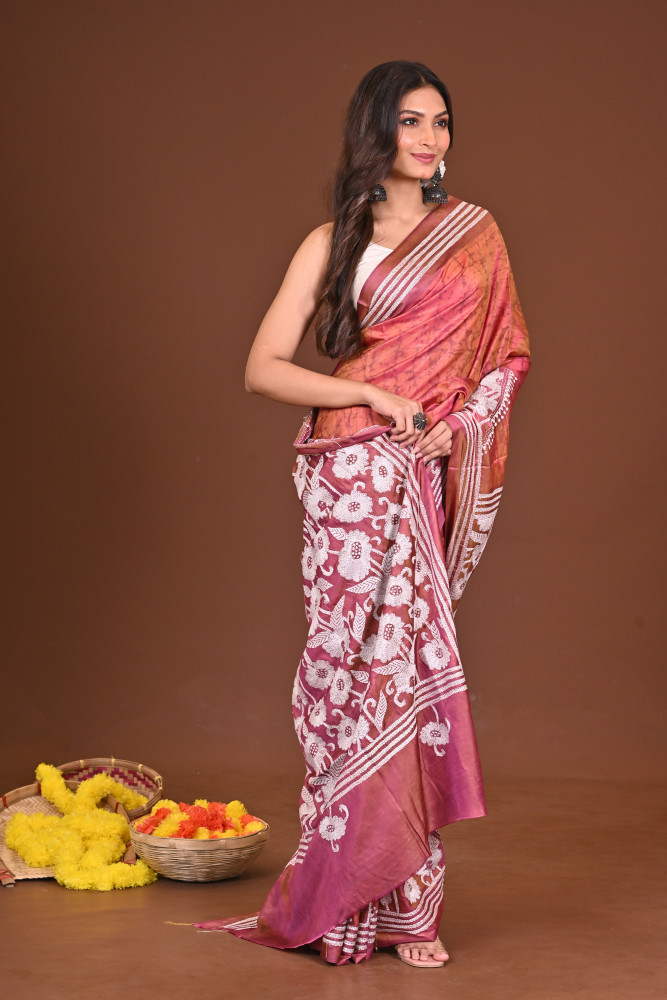 RANGAMRITTIKA BLENDED SILK KANTHA SAREE