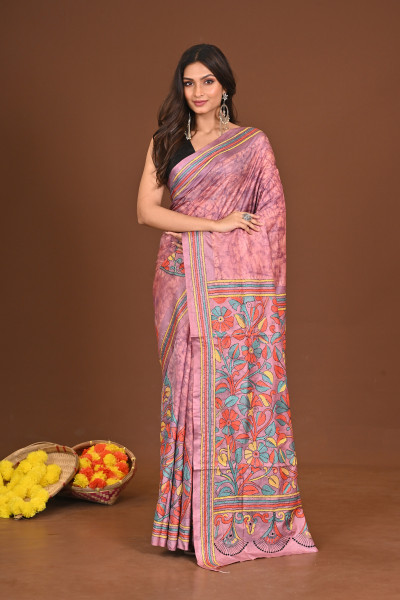 RANGIYEDIYO BLENDED SILK KANTHA SAREE